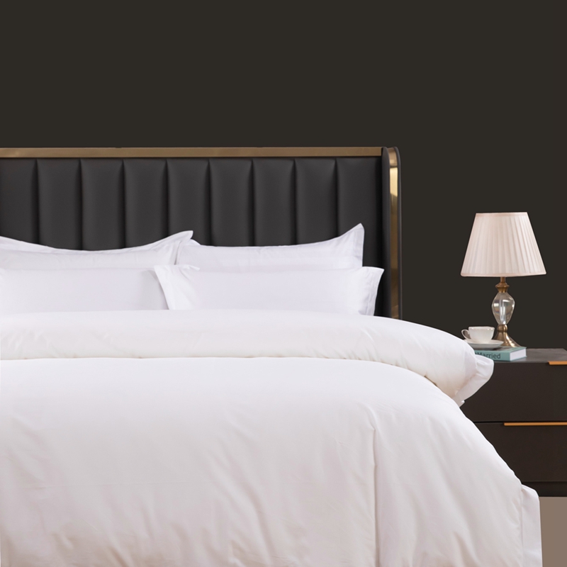 6080S 400TC 100% Cotton Sateen Set Tempat Tidur Hotel Putih Biasa 6080S 400TC 100% Cotton Sateen Set Tempat Tidur Hotel Putih Biasa