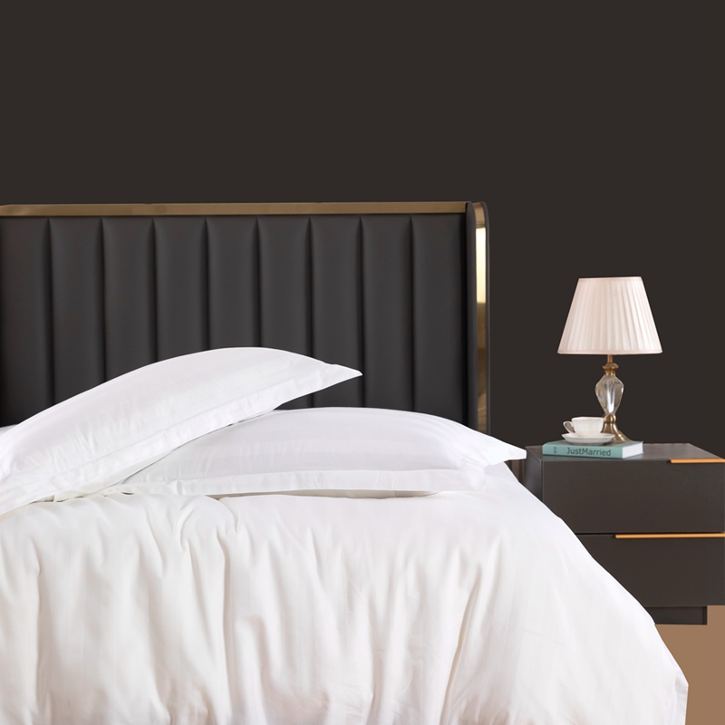 6080S 400TC 100% Cotton Sateen Set Tempat Tidur Hotel Putih Biasa 6080S 400TC 100% Cotton Sateen Set Tempat Tidur Hotel Putih Biasa