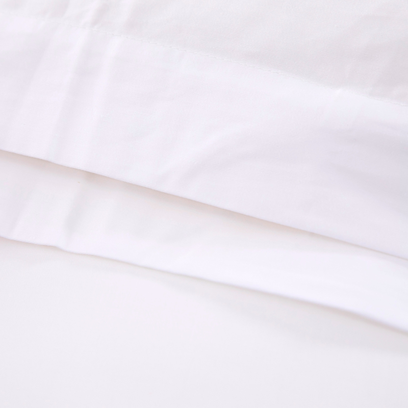 6080S 400TC 100% Cotton Sateen Set Tempat Tidur Hotel Putih Biasa 6080S 400TC 100% Cotton Sateen Set Tempat Tidur Hotel Putih Biasa