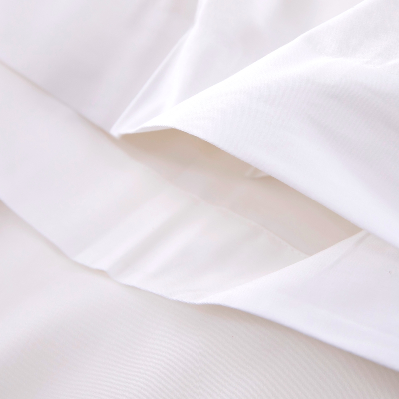 6080S 400TC 100% Cotton Sateen Set Tempat Tidur Hotel Putih Biasa 6080S 400TC 100% Cotton Sateen Set Tempat Tidur Hotel Putih Biasa