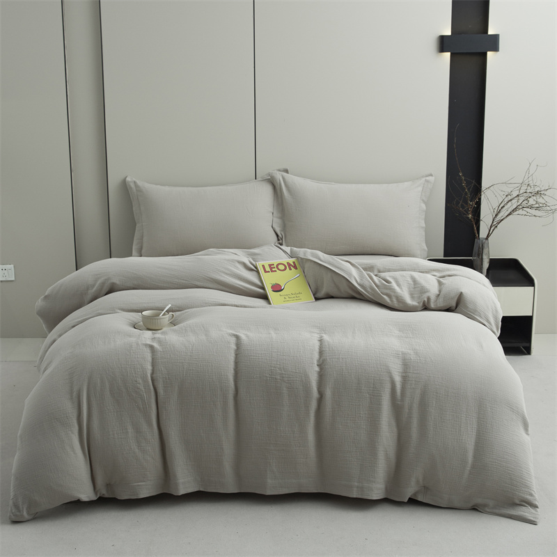 Kain Kasa Dua Lapisan 100% Kain Kapas Set Peralatan Tempat Tidur Super Lembut