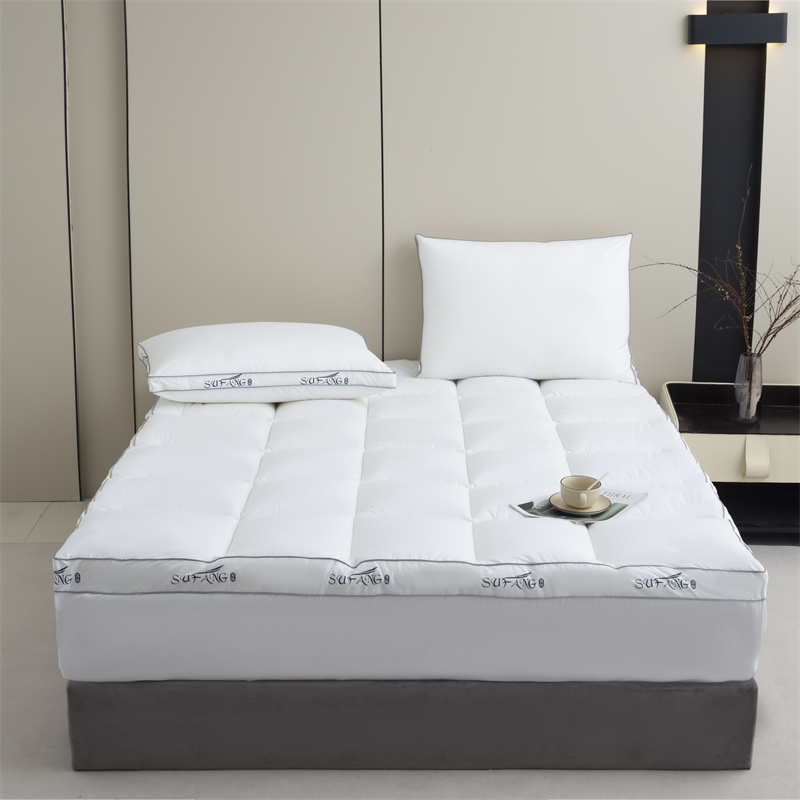 Logo Cetakan Tersuai Microfiber Pengisian 40-an Fabrik Tahan Bawah Dengan Topi Tilam Paip